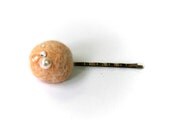 Orange Wool Felt Hair Bobby Pin Needle Felted