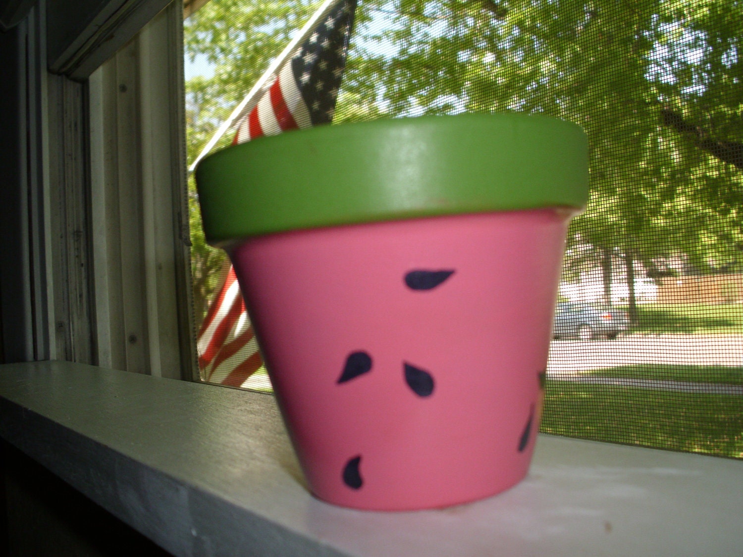 Watermelon Clay Pot