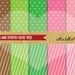 Scrapbooking Digital Papers Pack ROSE TREE Polka Dots & STRIPES Printable Backgrounds Set Instant Download