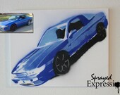 Customizable Automobile Spray Painting, 14"x11" Canvas - Made to Order