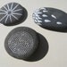 Set of Three Painted Gray Beach Stones
