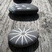 Set of Three Painted Gray Beach Stones