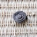 Handmade Grey Fabric Flower Clip wrapped in Black ribbon. Ready to ship