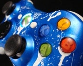 Blue n White Splattered Custom Modded Xbox Controller