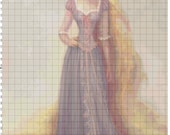 Disney Tangled Rapunzel Portrait Cross Stitch Pattern PDF (Pattern Only)