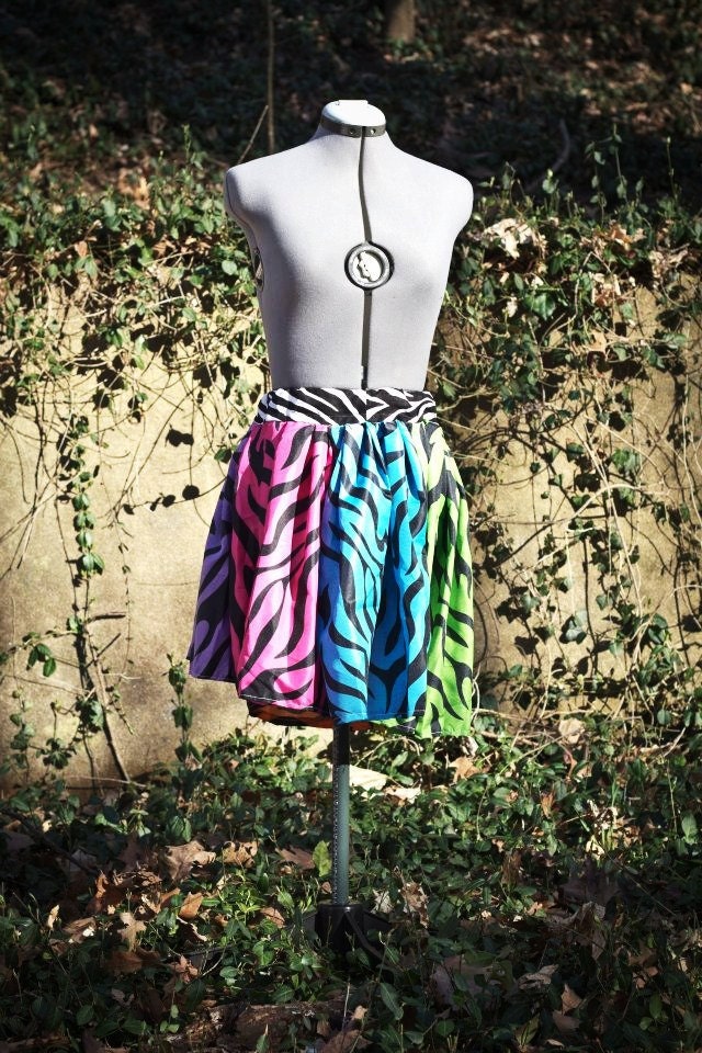 Rainbow Zebra Print Bandana skirt/tutu