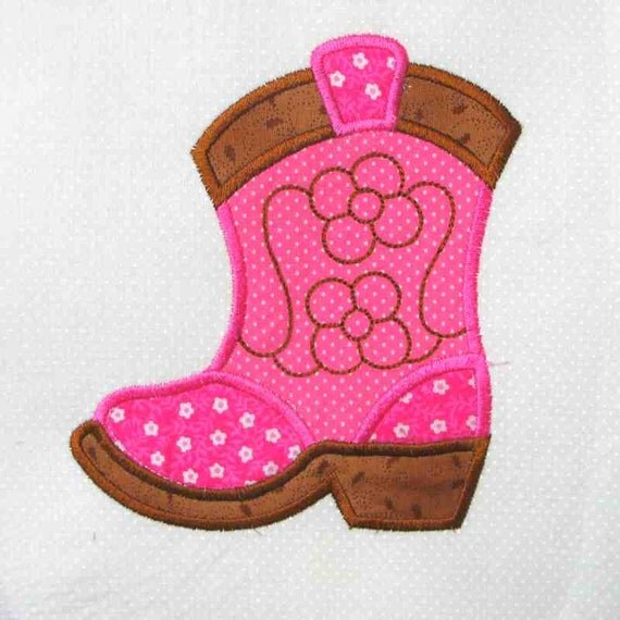 Items Similar To Cowgirl Boot Applique And Embroidered Quilt Block By Amy On Etsy 8903