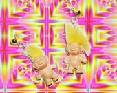 Yellow Hair Troll Doll Earrings (Half-Price Sale)