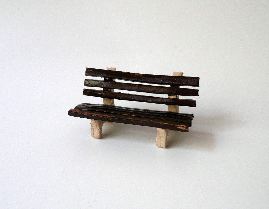 Miniature Brown Garden Bench