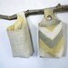 Fabric Hanging Baskets, Two Reversible Neutral Hanging Home Storage Baskets