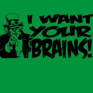 I Want Your Brains T-Shirt Funny Uncle Sam Rick Grimes Geek Horror Dead Walking Humor Tee Shirt Tshirt Mens Womens Kids S-3XL
