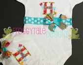 Bird Bodysuit Onesie and Diaper Cover Tutu Bloomer Full Set Outfits for Little Baby Girls - PERSONALIZED Custom
