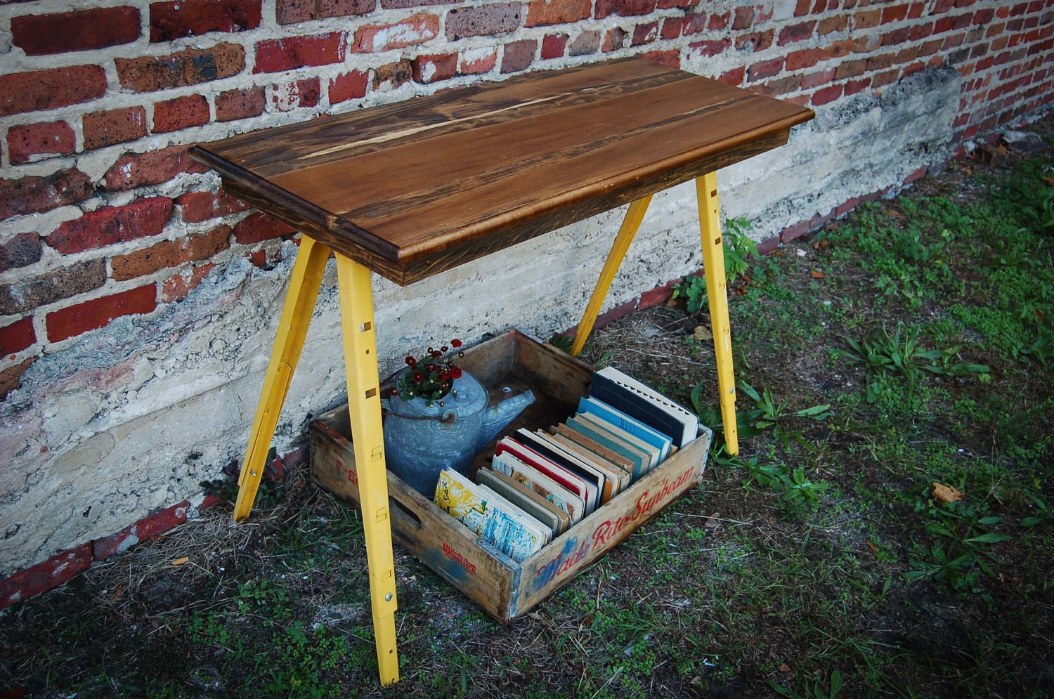 Upcycled Industrial Style Sawhorse Tables