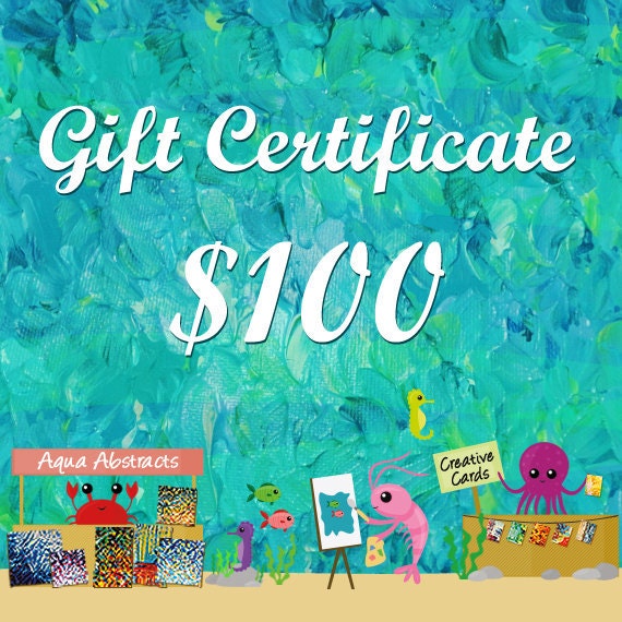 GIFT CERTIFICATE for 100 DOLLARS, Perfect Housewarming, Birthday, Thank You, Christmas Gift, Christmas Present, Wedding Gift, Graduation