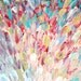 SALE - Original Acrylic Painting, Abstract FREE SHIPPING Bright Splash Waves Nature Pink Peach Turquoise Red 11 x 14 Xmas Gift Under 100