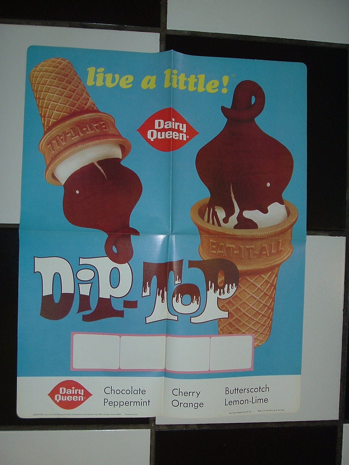 1967 Dairy Queen Litho Advertising Poster Live a by thethriftygal