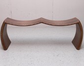 SALE now 1237.50 DIALOGUE Bench CHOCOLATE Handcrafted Laminated Sculpted Wood, Contemporary Modern Art, Studio Design, Mid-Century