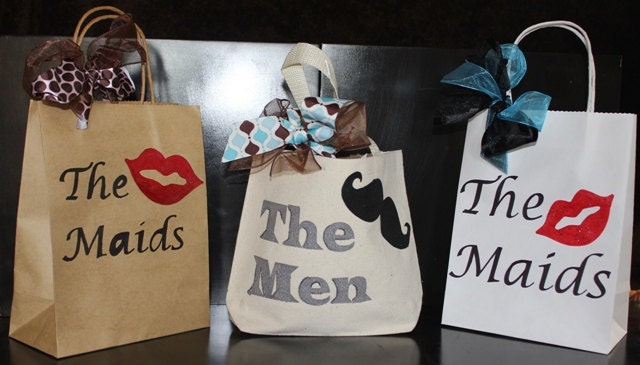 Bridesmaid and groomsmen gift bags