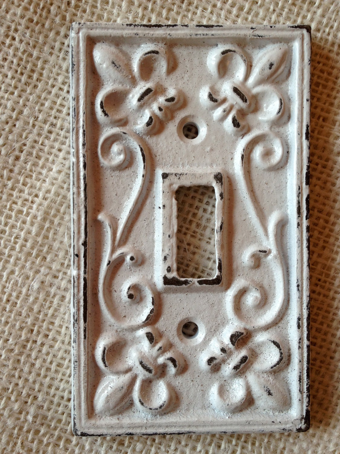 single light switch cover plate fleur de lis shabby chic robin's egg blue