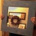 Light Blue Distressed Framed Mirror