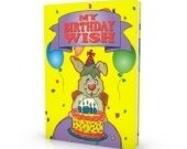 Personalized Keepsake Story Book, My Birthday Wish, Made to order, Memory Book, Learning Toy, Cake, Candles, Balloons