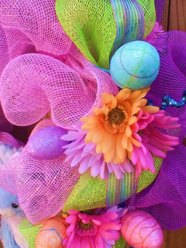 It's " Easter Bursting with Color " Wreath Door Decor