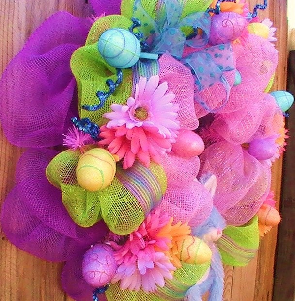 It's " Easter Bursting with Color " Wreath Door Decor