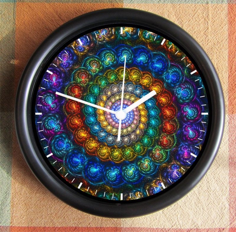 Rainbow Balls wild SPIRAL NAUTILIS 10 inch Resin Wall Clock Fathers Day Graduation Christmas QuickShip