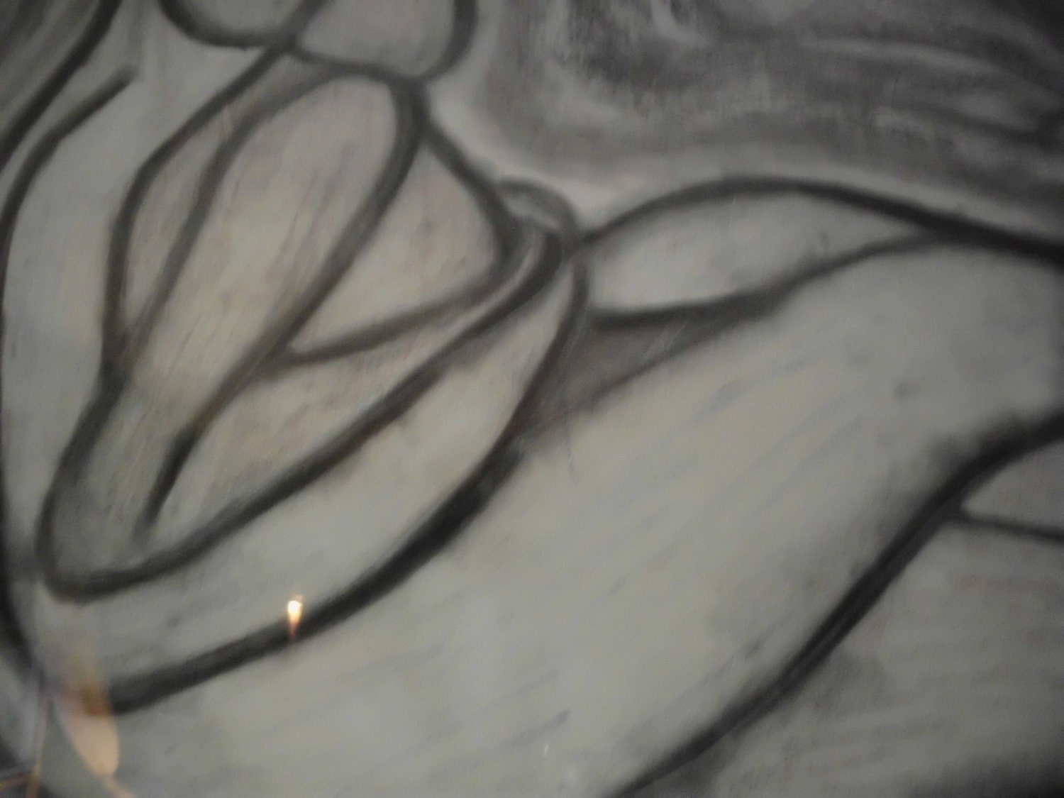 Original Charcoal Drawing, Embrace, 18 x 24", Black Frame