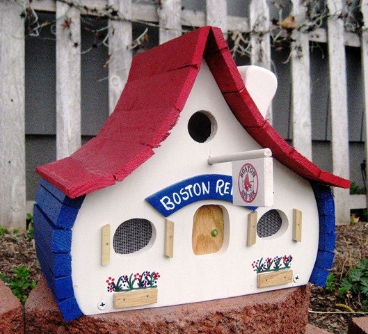 Boston Red Sox Birdhouse.... you won't find these anywhere else. All wood construction.