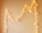 Cream Paper Pyramid Light Garland with Geometric Die Cuts - Long Strand