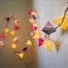 Paper Lanterns in Magenta, Navy Blue, and Neon Yellow - Short Strand
