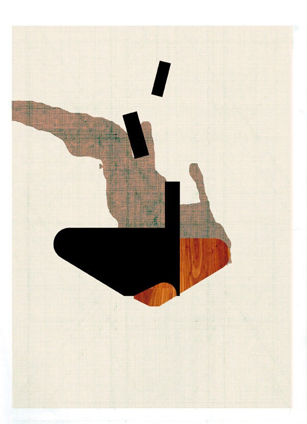 falling art print- mixed media digital collage