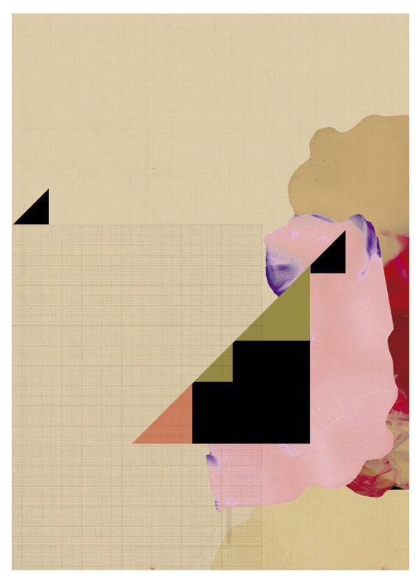 landscape art print - mixed media digital collage
