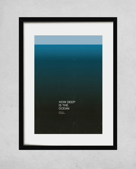 how deep is the ocean - A3 art print - jazz music poster