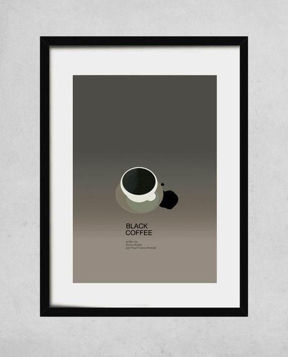 black coffee - A3 art print- jazz music poster