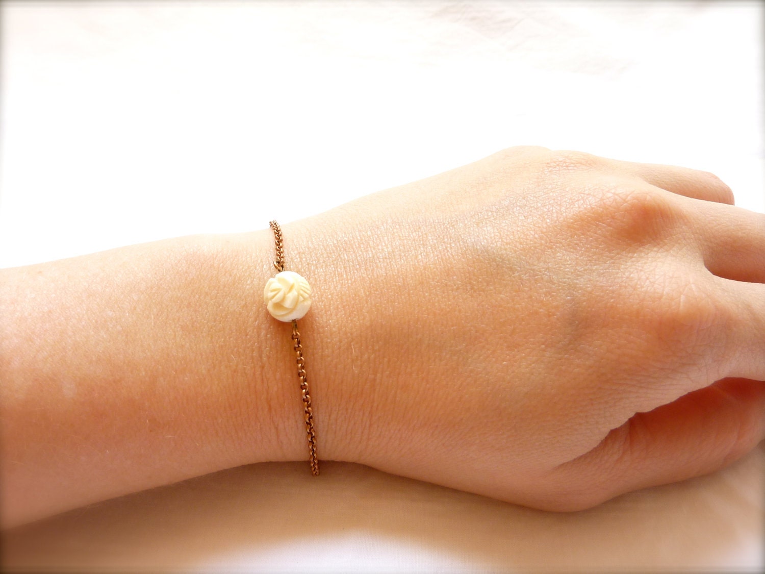 Copper and Rose Bracelet