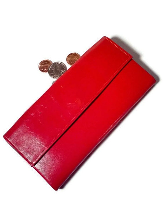 Vintage Wallet Princess Gardner Red Wallet 1960's Lipstick Red Mad Men Kiss Clasp coin purse