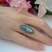 Vintage turquoise 925 Native American silver ring Southwest Navajo 1970s