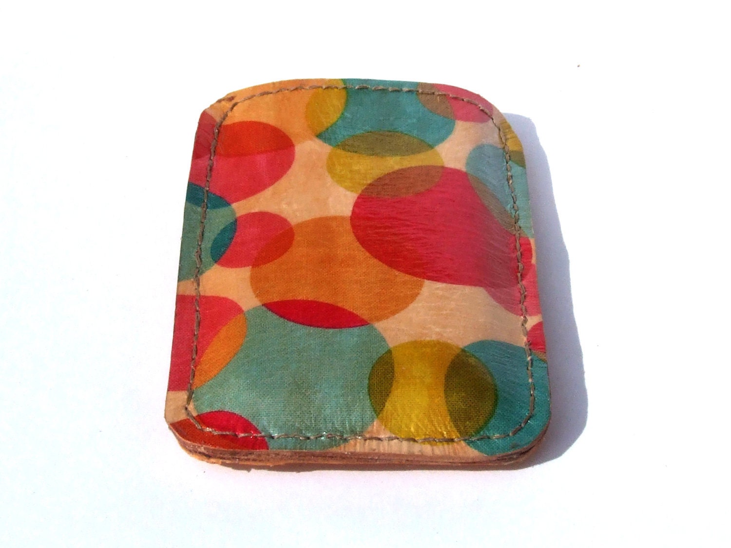 Printed leather Iphone, Ipod, Blackberry, Android, Samsung, Smartphone Case with Poka Dot Print