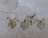 Wine Charms - Original hand drawn designs - Flowers from the Garden