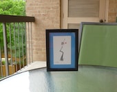 Love Yoga - Cute Framed Original Pencil Drawing - Chair pose