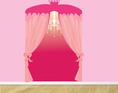 Princess Chandelier Canopy Headboard Fabric Wall Decal - JanetteDesign Princess Chandelier Canopy Headboard Fabric Wall Decal - JanetteDesign
