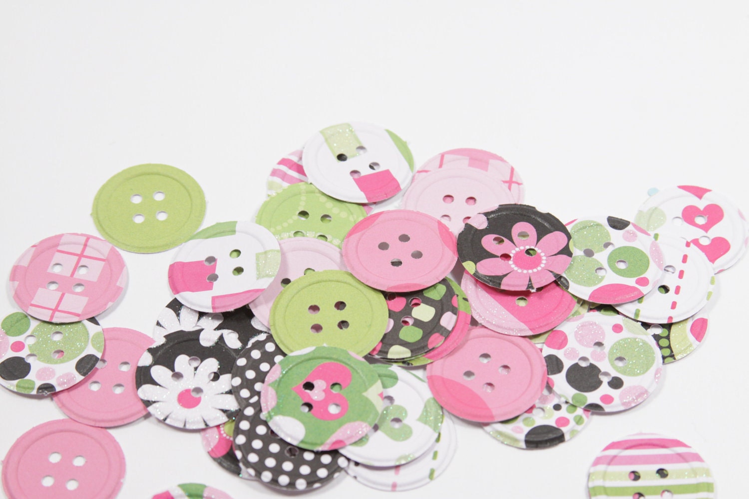 40 Embossed Buttons "Uptown Flair" Stack Table Confetti/Party Supplies/Scrapbooking/Cardmaking