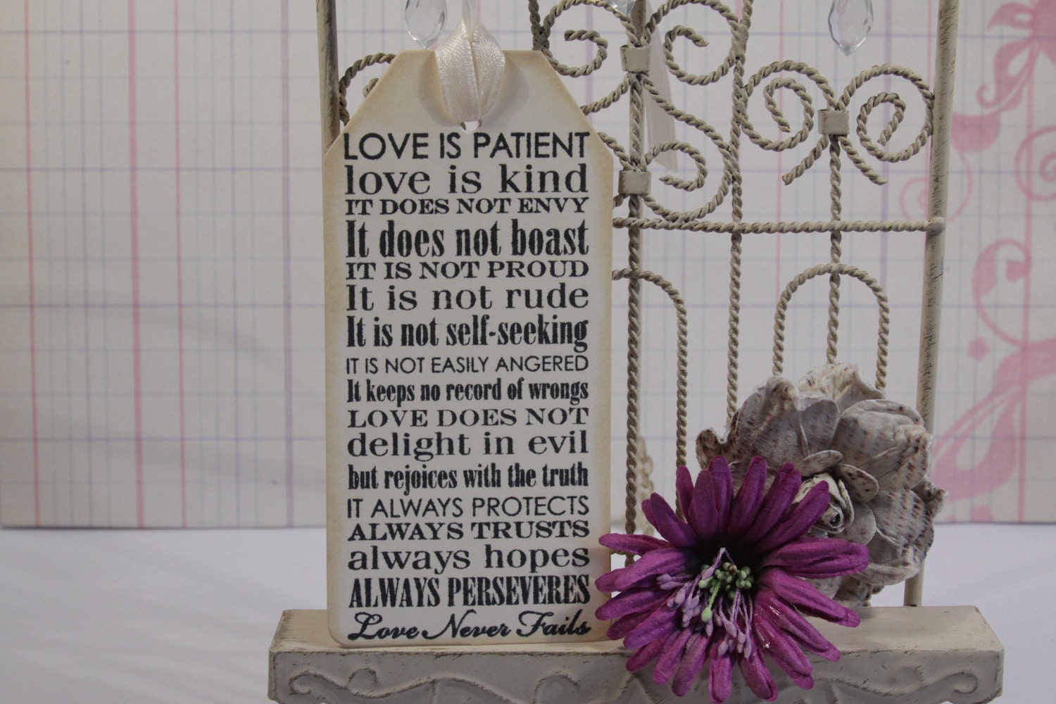 Wedding/Wishing Tree Tags (Set of 6) "Love is Patient" Wedding/Gift Tags/Scrapbooking/Escort Cards