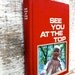 vintage book picture frame. READABLE vintage book as unique photo frame. red & white. See You at the Top, 1975. graduation congrats gift