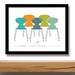 Mid century modern poster print, Arne Jacobsen Ant chairs, 11 x 17 (A3) giclée print
