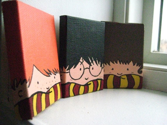 Painted Harry Potter Trio Magnets