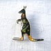 Kangaroo brooch, 1970s - Gold coloured brooch, opal chips - Vintage kangaroo brooch