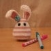 RESERVED for Hélène - Flower Power Bee Like Bunny (crocheted rabbit)